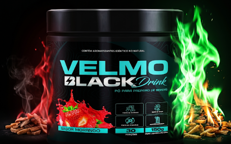 Velmo Black Drink-Sabor Morango (150G)