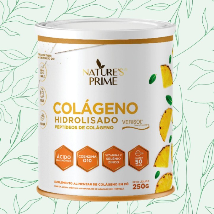 Colágeno Hidrolisado + Ácido Hialurônico Sabor Abacaxi com Hortelã - Nature's Prime