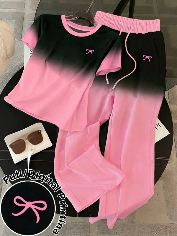 Camiseta + Calça de Perna Reta